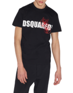 Dsquared2 Doodle Logo Face T-Shirt in Schwarz