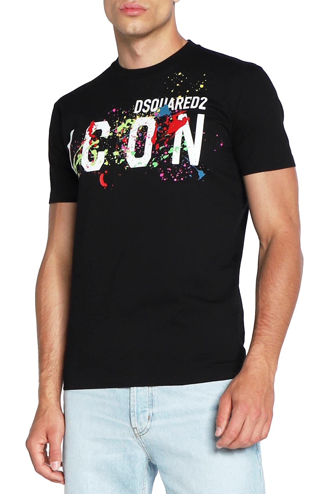 S79GC0052_1 Dsquared2 Icon Splatter Cool T-Shirt - Image 1