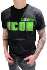 Dsquared2 Gradient Icon T-Shirt in Schwarz/Grün