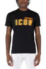 Dsquared2 Gradient Icon T-Shirt in Schwarz/Gelb