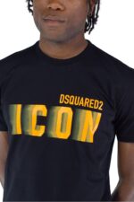 Dsquared2 Gradient Icon T-Shirt in Schwarz/Gelb - Image 2