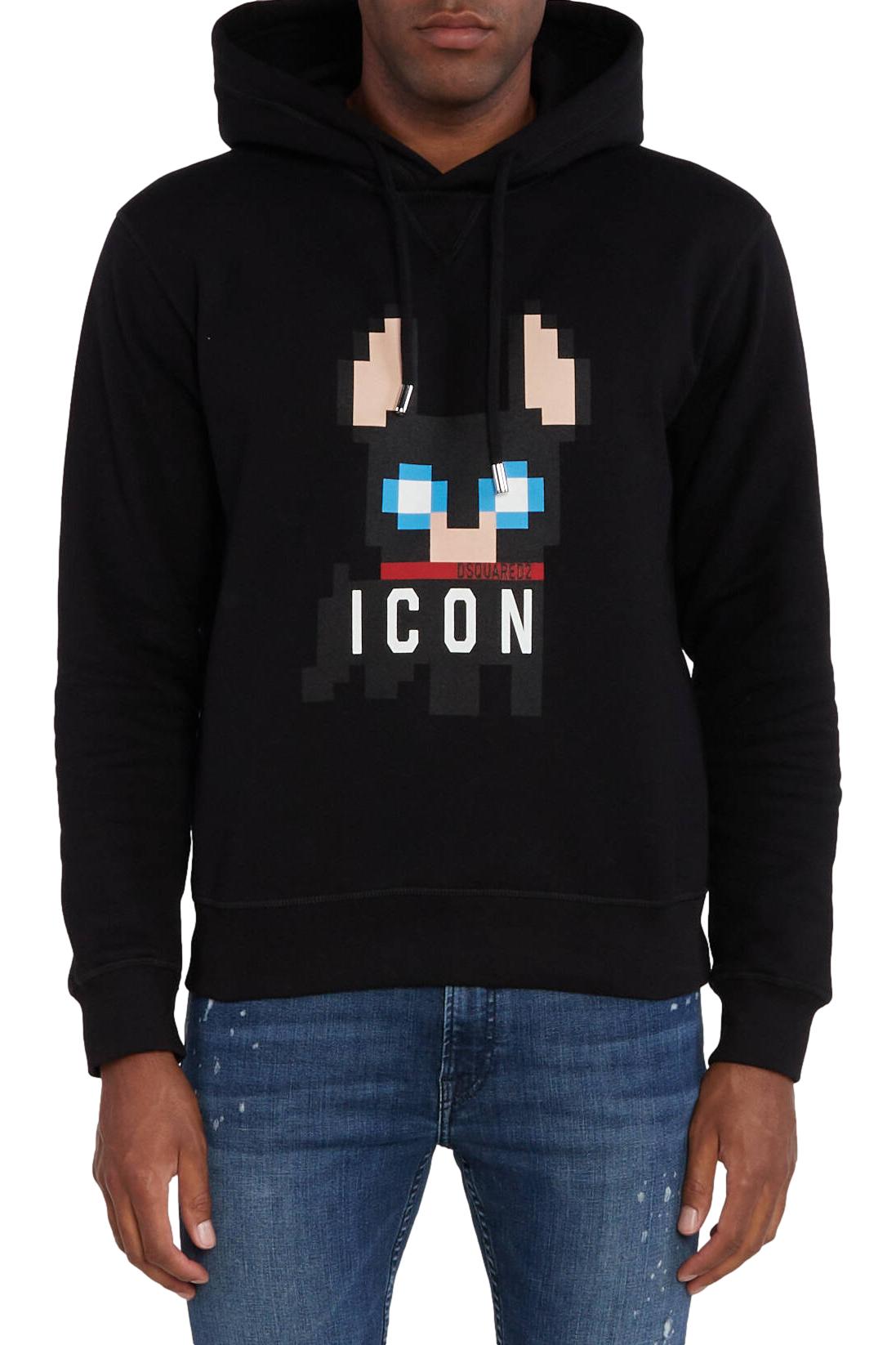 S79GU0105_1 Dsquared2 Ciro’s Pixelated Charm Icon Hoodie - Obrázek 1