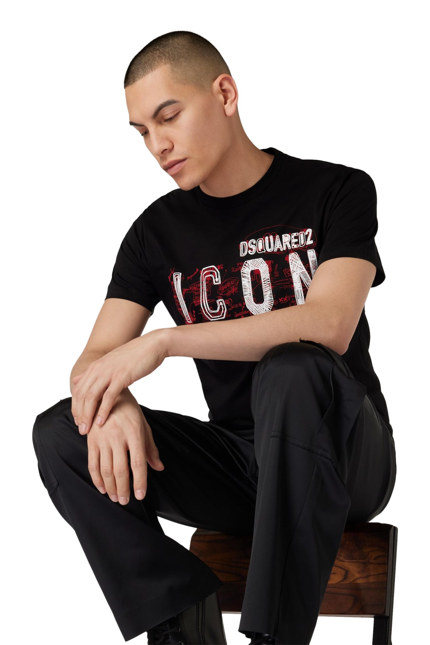 S79GC0084_3 Dsquared2 Scribble Cool Fit T-Shirt - Obrázek 1