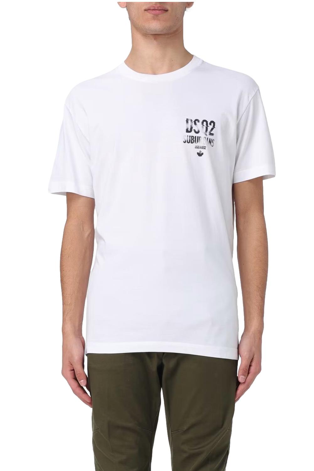 S74GD1259_white_1 Dsquared2 Suburban Cool T-Shirt in Weiß - Image 1