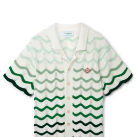 Casablanca Wavy Gradient Häkelhemd in Grün