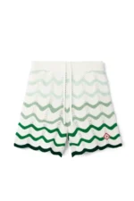 Casablanca Wavy Gradient Crochet Shorts in Green