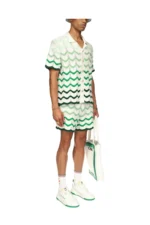 Casablanca Wavy Gradient Häkelshorts in Grün - Image 5