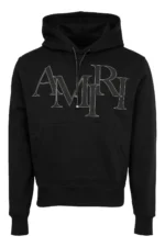 AMIRI Staggered Logo Hoodie in Schwarz