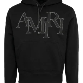 AMIRI Staggered Logo Hoodie in Schwarz