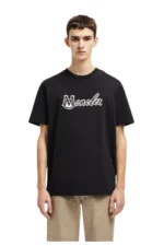 Moncler Baumwoll-T-Shirt mit gesticktem Varsity Logo in Schwarz - Image 3