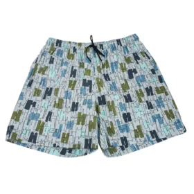 Hermès Coups de Goua’H Herren-Badeshorts in Bleu Givre