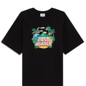 Casablanca Casa Beach Wave T-Shirt in Schwarz