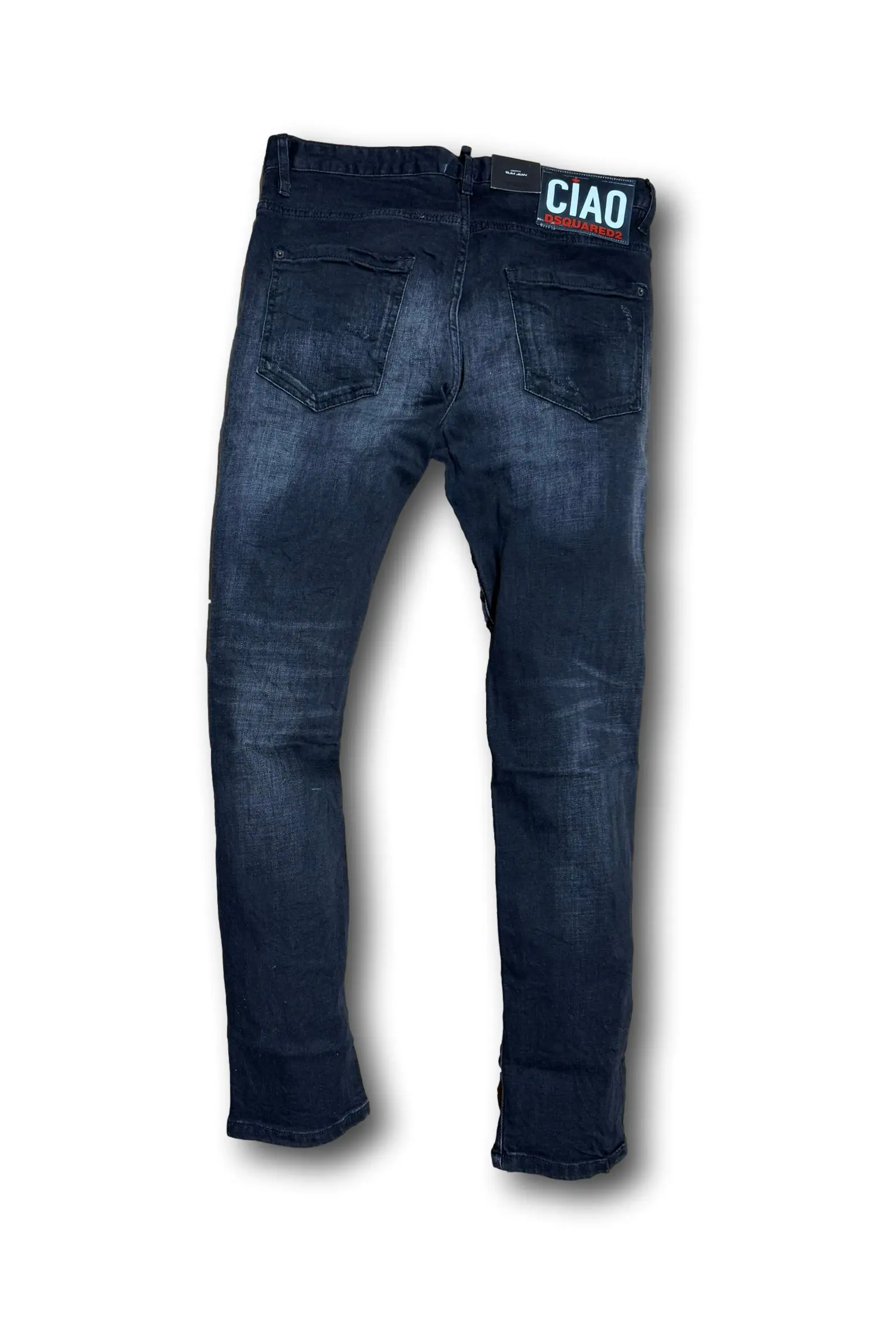 f19_1 Dsquared2 Ciao Jeans mit schmal zulaufendem Bein und schwarzer Waschung - obrazek 1