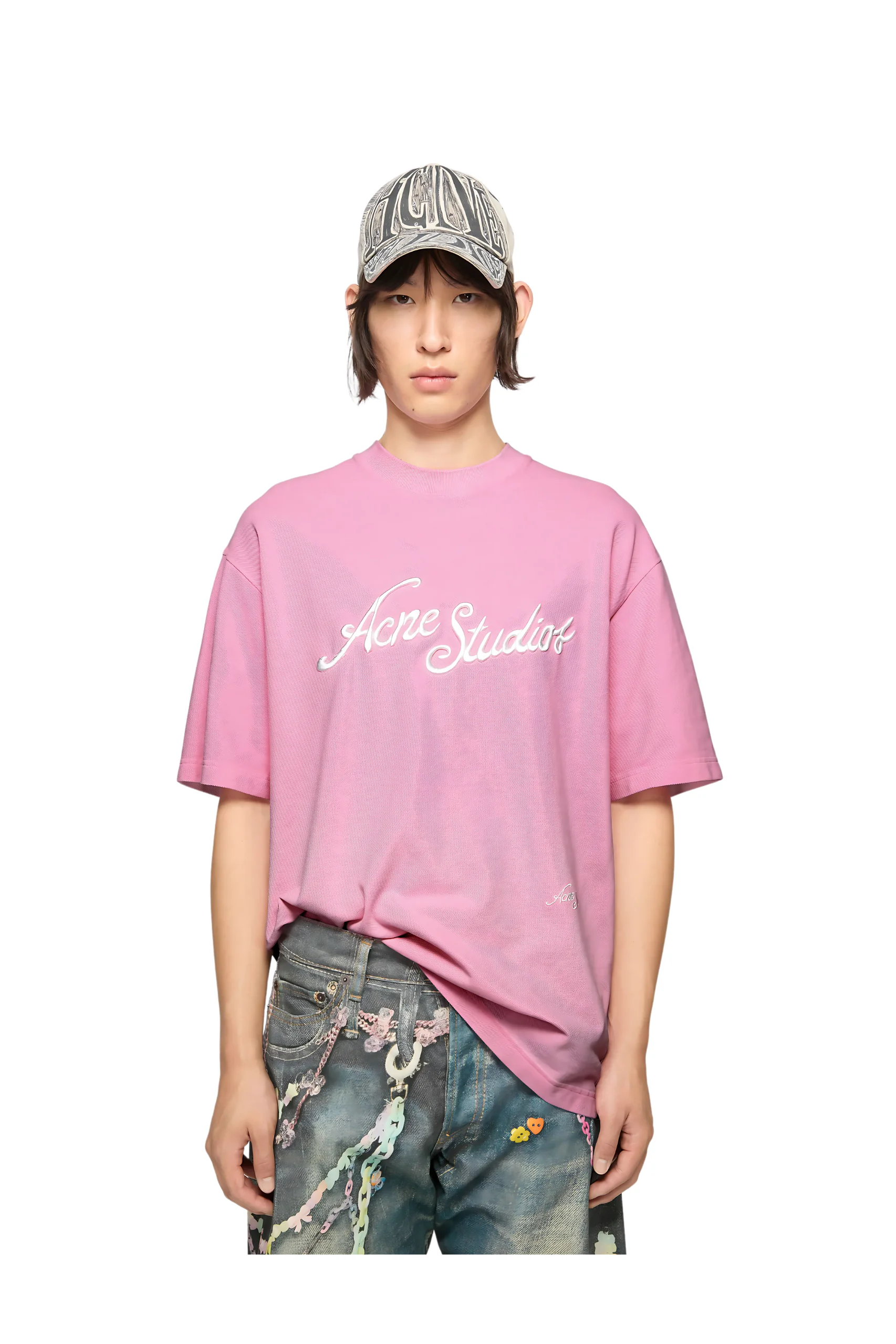 (XXX) FN-UX-TSHI000121_1 Acne Studios Logo-T-Shirt mit lockerer Passform - Obrázek 1