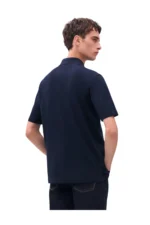 Hermès Poloshirt mit H Stickerei und Knopfleiste in Marineblau - Image 2