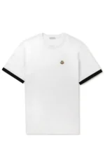 Moncler Baumwolljersey-T-Shirt mit Logoapplikation in Weiß