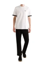 Moncler Baumwolljersey-T-Shirt mit Logoapplikation in Weiß - Image 2