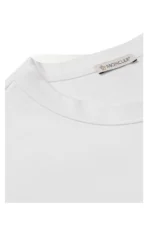 Moncler Baumwolljersey-T-Shirt mit Logoapplikation in Weiß - Image 5