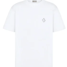 Dior CD Diamond T-Shirt in white cotton jersey with a loose fit