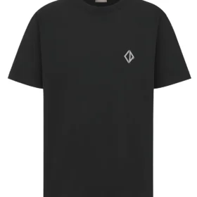 Dior CD Diamond T-Shirt aus schwarzem Baumwolljersey mit lockerer Passform