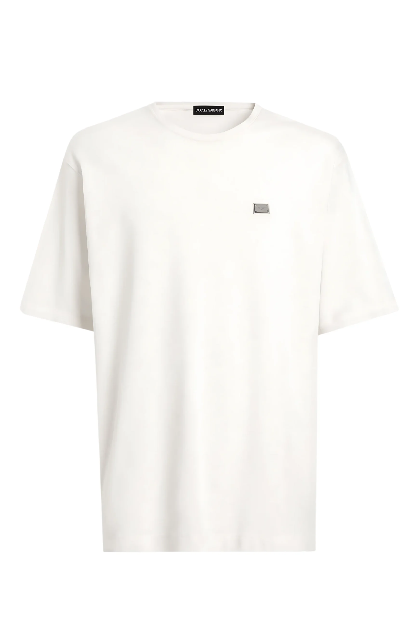 (XXX) G8SE3TFU7ENA4567_1 Dolce & Gabbana Baumwoll-T-Shirt mit Abzeichen - Image 1