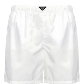 Prada Re-Nylon Badeshorts in Weiß