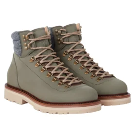 Brunello Cucinelli Mountain Boots aus Nubuk mit Wolltwill-Einsatz