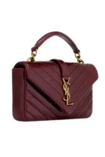 Saint Laurent College Mini aus glänzendem Leder - imagine 6