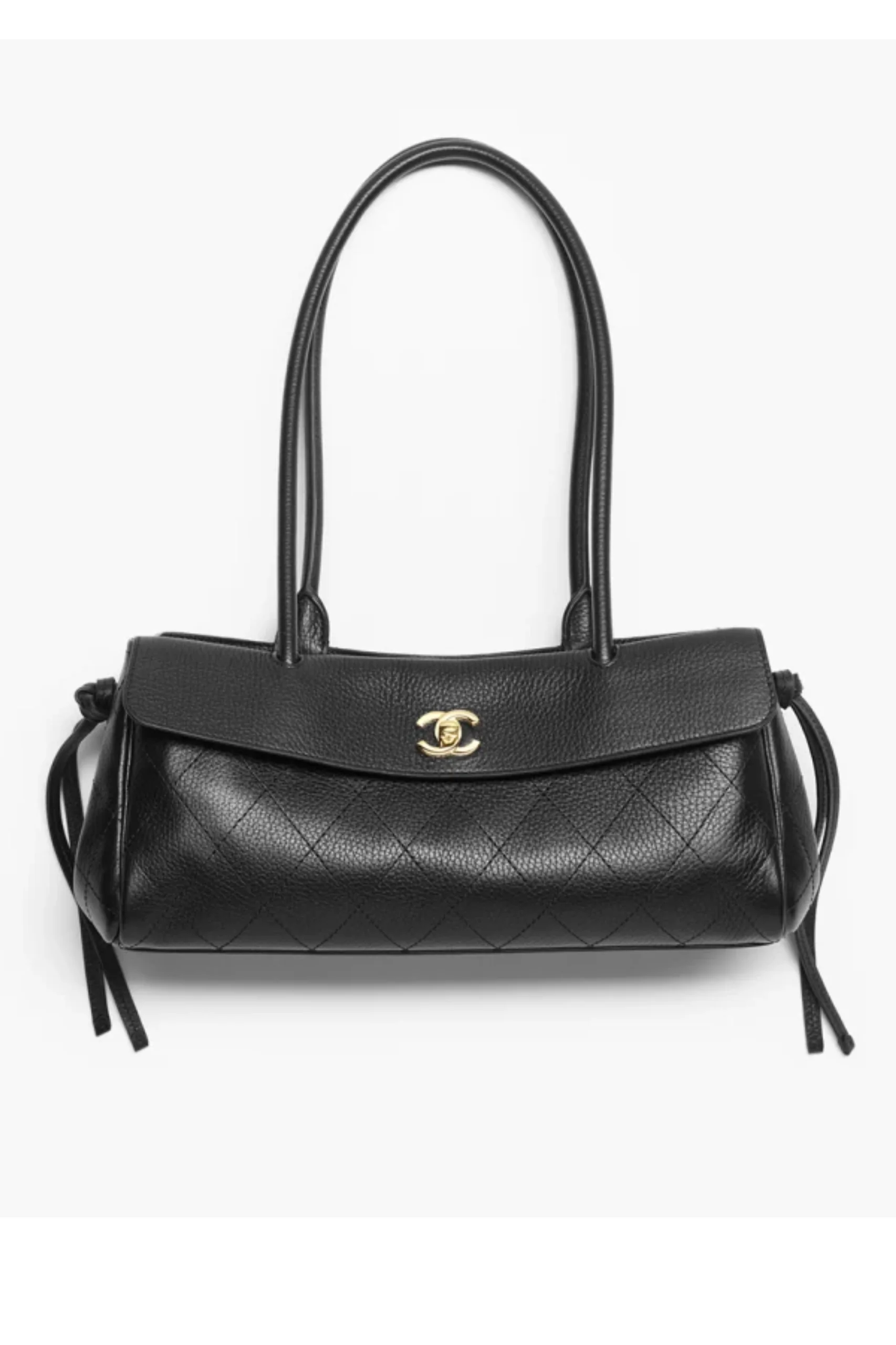 (XXX) AS6288-B24248-94305_1 Chanel Small Tote aus schwarzem genarbtem Kalbsleder mit goldfarbenem Metall - imagine 1