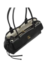 Chanel Small Tote aus schwarzem genarbtem Kalbsleder mit goldfarbenem Metall - imagine 3