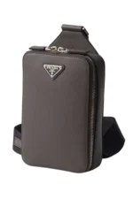 Prada Brique Tasche aus Saffiano-Leder in Rauchgrau - imagine 2