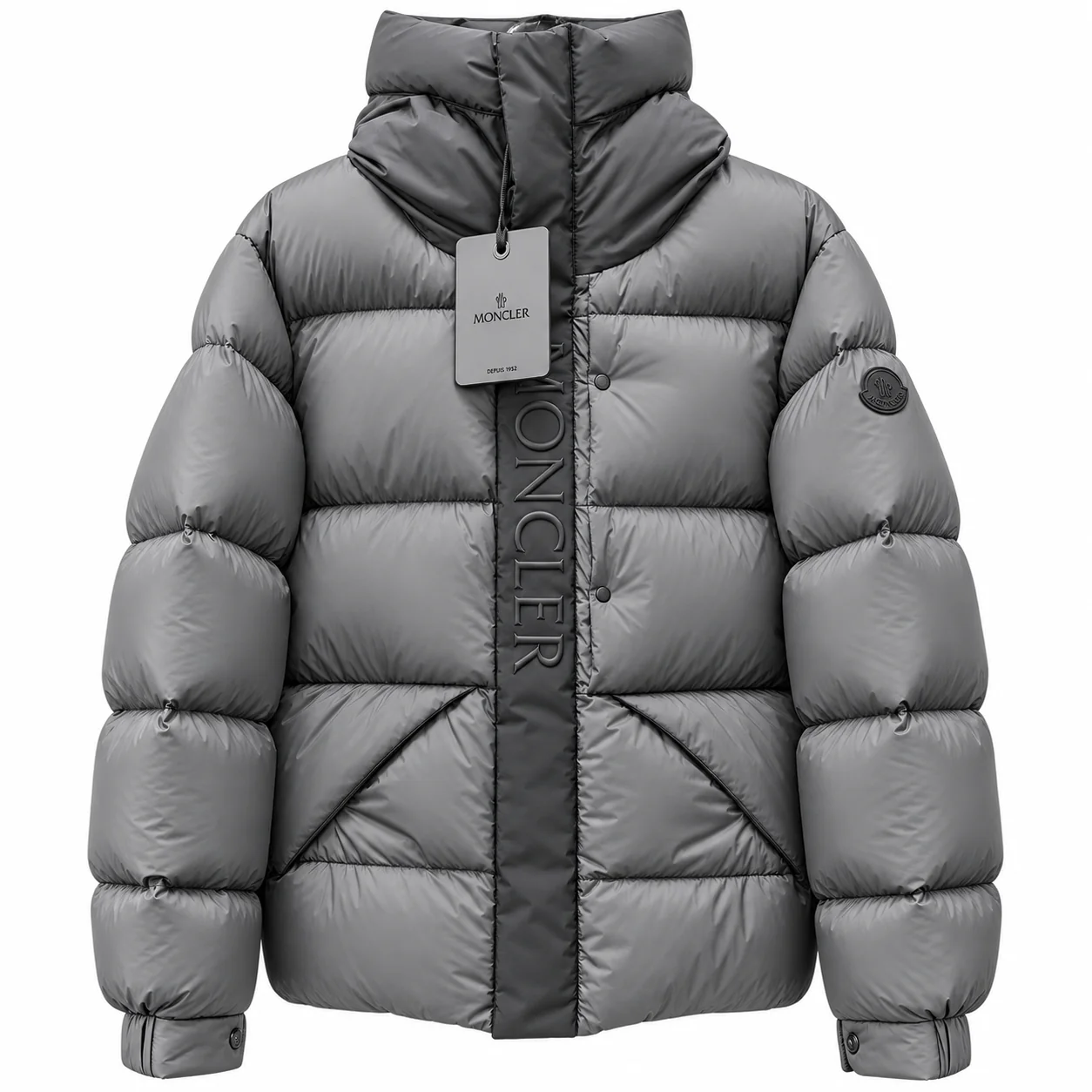 Moncler Moncler Madeira Hooded Short Down Jacket Grey - imagine 1