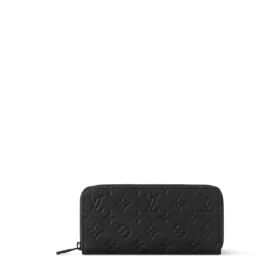 Louis Vuitton Zippy Horizontal Geldbörse – Monogram Taurillon Schwarz – Vorderansicht