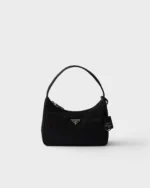 Prada Re-Edition 2000 Re-Nylon Mini-Tasche – Schwarz – Vorderansicht